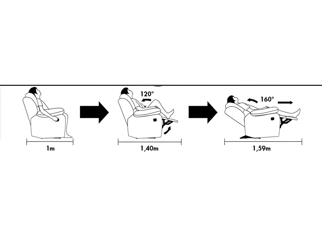 Vente Unique Fauteuil Relax EVASION En Cuir - Marron