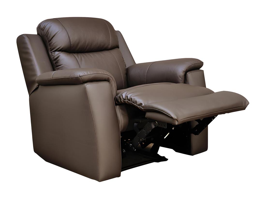 vente unique Fauteuil relax EVASION en cuir - Marron
