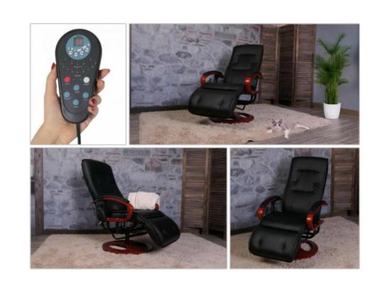 vente unique Fauteuil Relax Massant Londres Noir