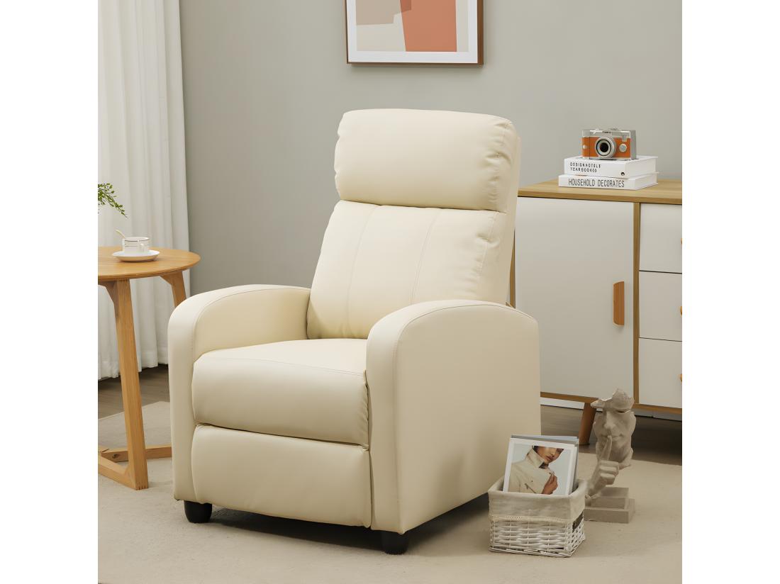 Vente Unique Fauteuil Relaxant Massant YOURI Crème