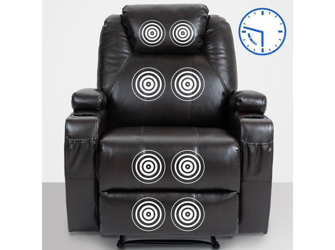 Vente Unique Fauteuil - Similicuir - Marron - Galena