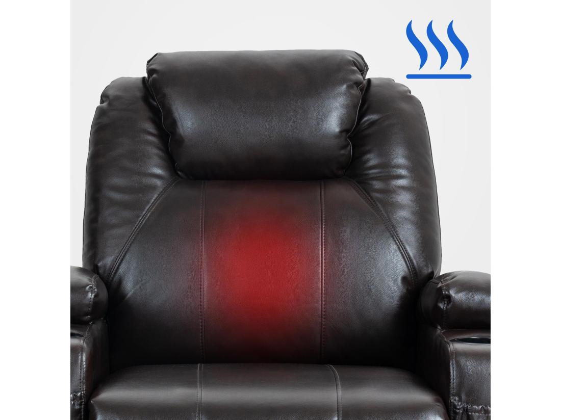 Vente Unique Fauteuil - Similicuir - Marron - Galena