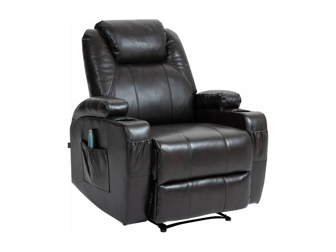 vente unique Fauteuil - Similicuir - Marron - Galena