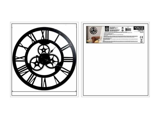 Vente Unique Horloge Engrenage 70cm
