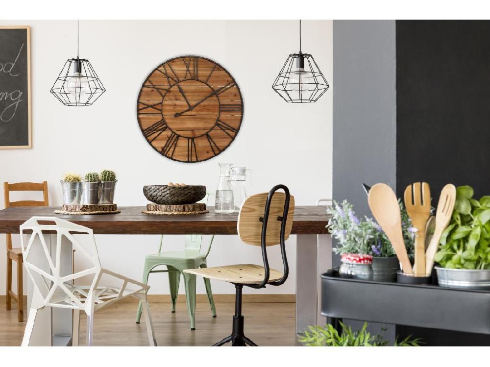 Vente Unique Horloge Ronde Métal Et Bois 90cm