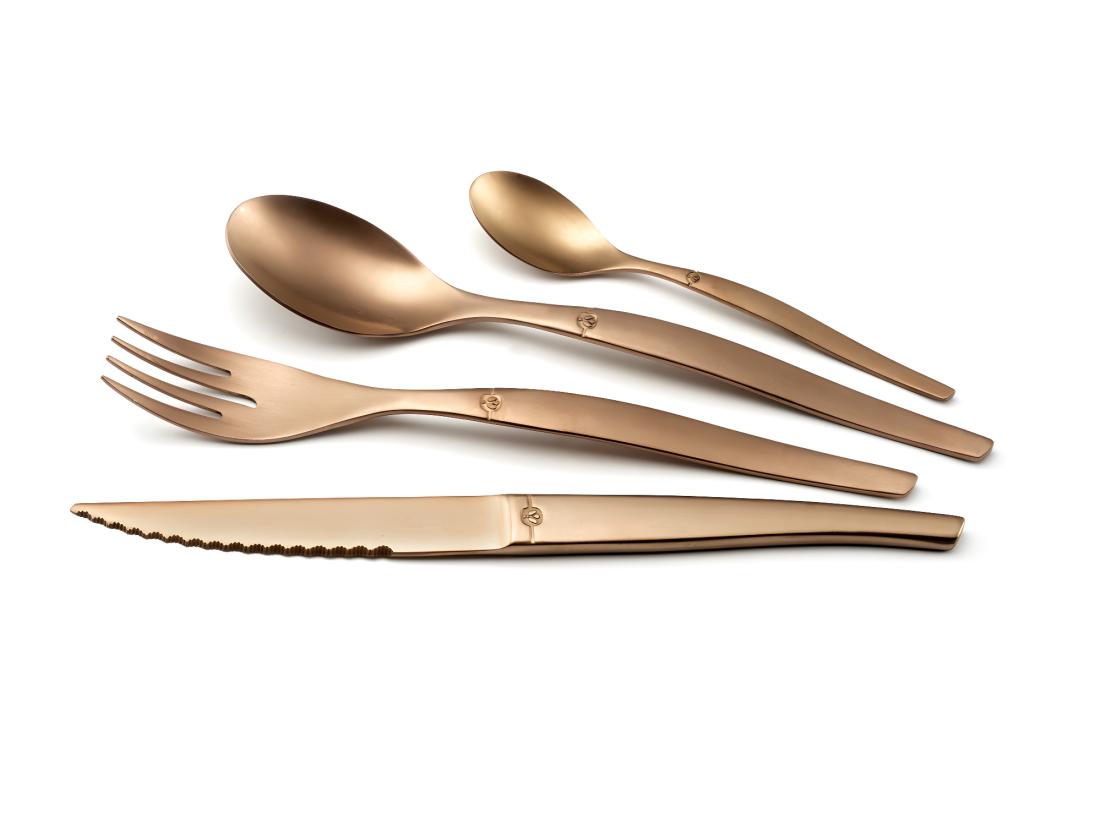 Vente Unique Jet Vintage Cuivre - Ménagère 16 Pièces