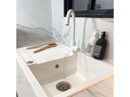 Vente Unique Kiwo Mitigeur évier Blanc - Essebagno