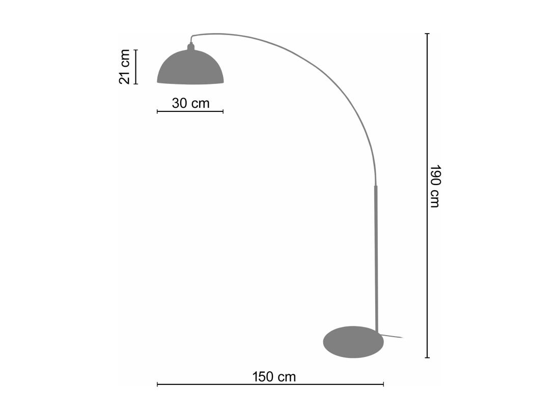 Vente Unique Lampadaire Curve Métal Blanc 190 Cm