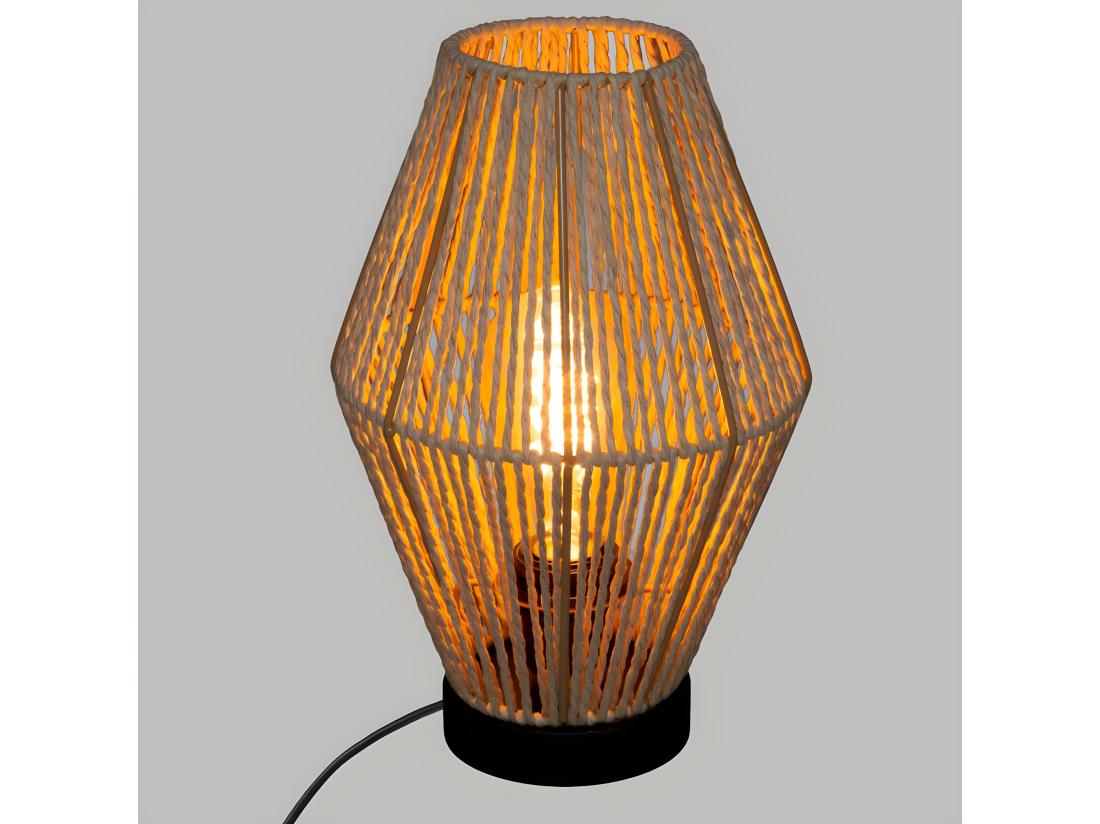 Vente Unique Lampe à Poser Corde Nature H 32 Cm