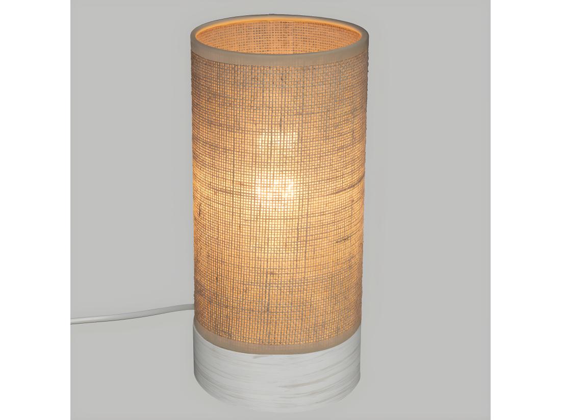 vente unique Lampe à poser en Bois et Lin H 27 cm