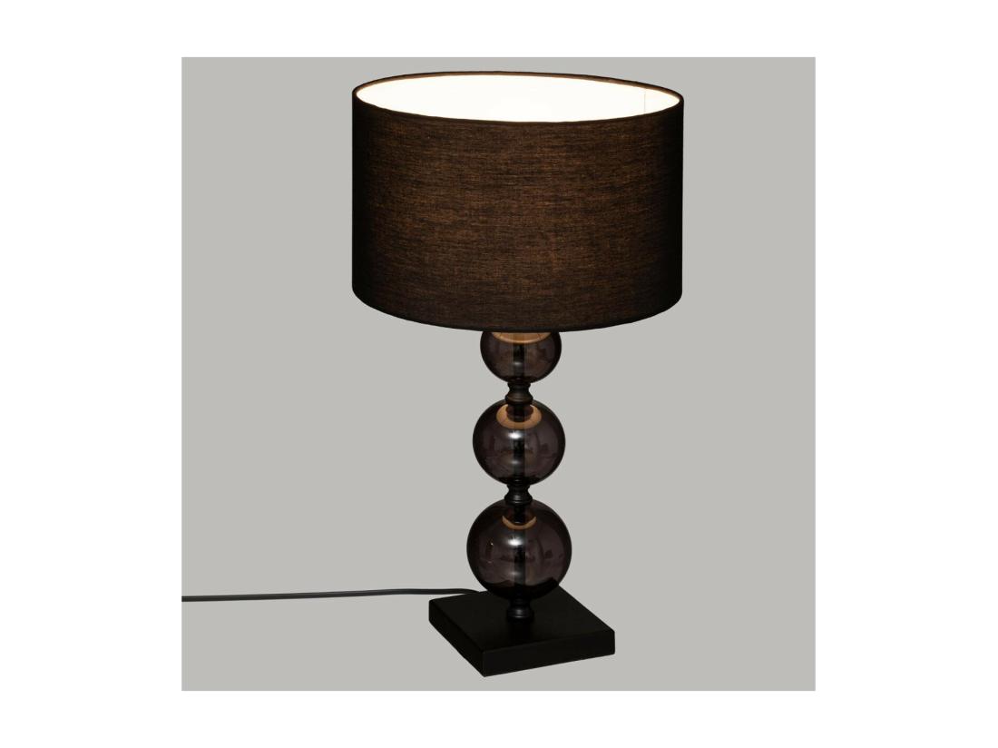 Vente Unique Lampe à Poser En Verre Noir H 52 Cm