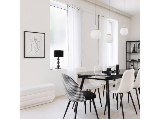 Vente Unique Lampe à Poser En Verre Noir H 52 Cm