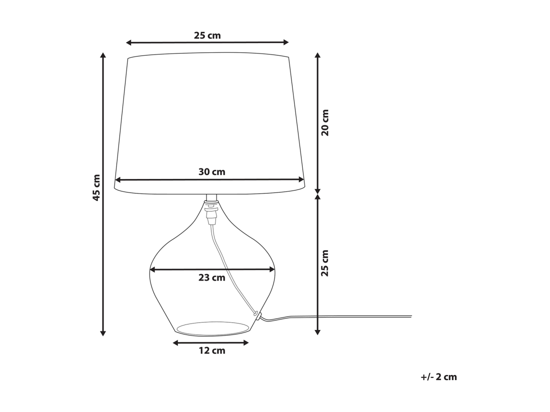Vente Unique Lampe à Poser OSUM Verre Noir