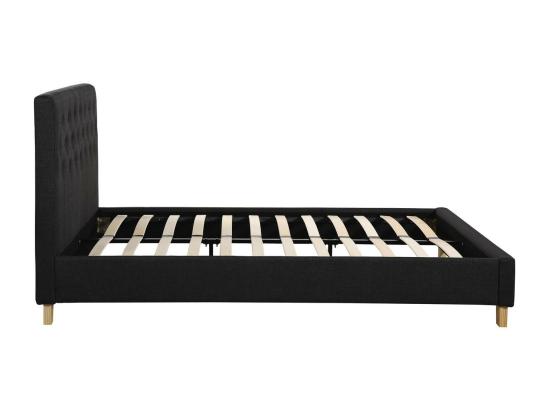 Vente Unique Lit Double "Emmy" - 140 X 190 Cm - Gris