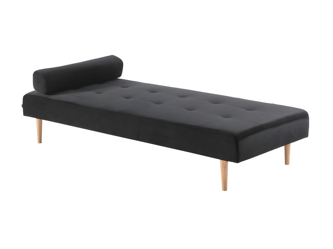 vente unique Marino lit de repos velours noir