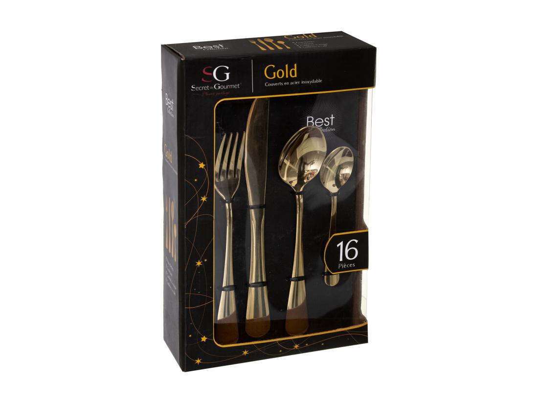 vente unique Ménagère 16 Pièces "Sublime" 22cm Or