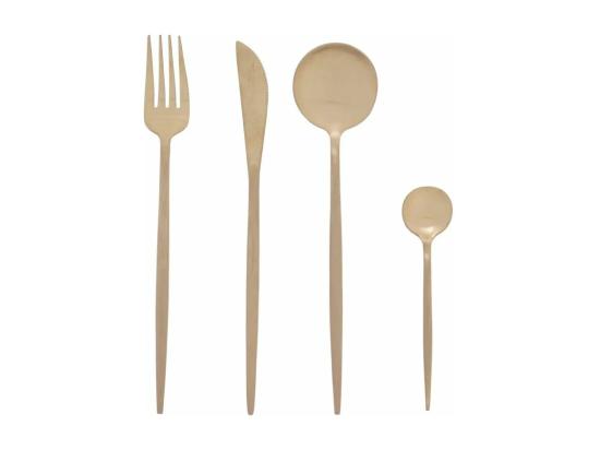 Vente Unique Ménagère 24 Pièces Inox "Ida" 22cm Or