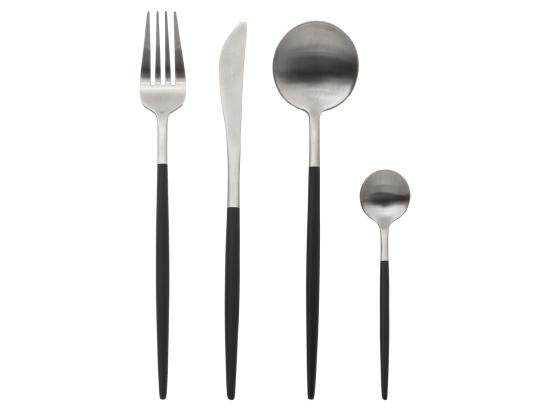 Vente Unique Ménagère 24 Pièces Inox "Ida" 27cm Noir