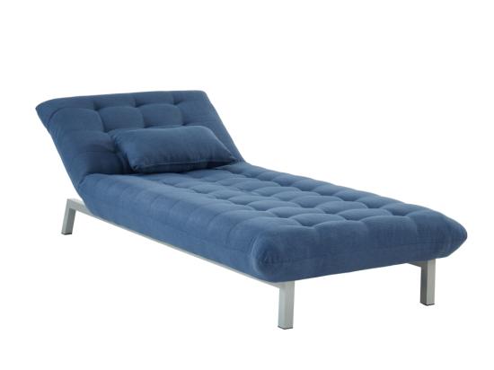 Vente Unique Méridienne En Tissu HORNET - Bleu