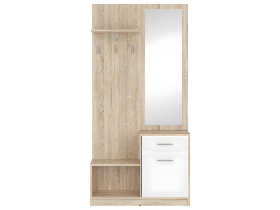 Vente Unique Meuble Entrée Ewen Bois Et Blanc