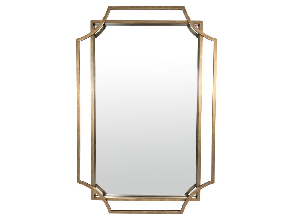 vente unique Miroir art déco en métal doré 60x90cm