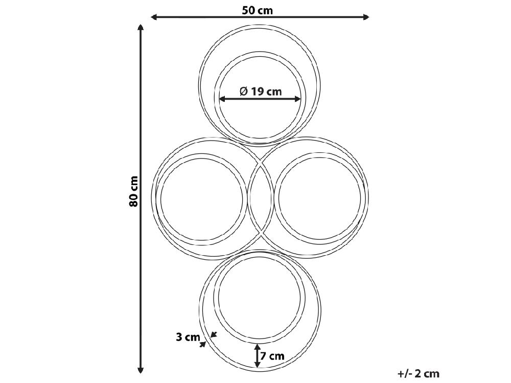 Vente Unique Miroir LESCAR 50 Cm 80 Cm Métal Doré