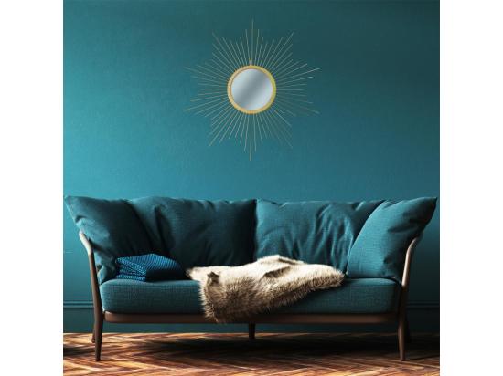 Vente Unique Miroir Mural Design "Soleil" 66cm Or