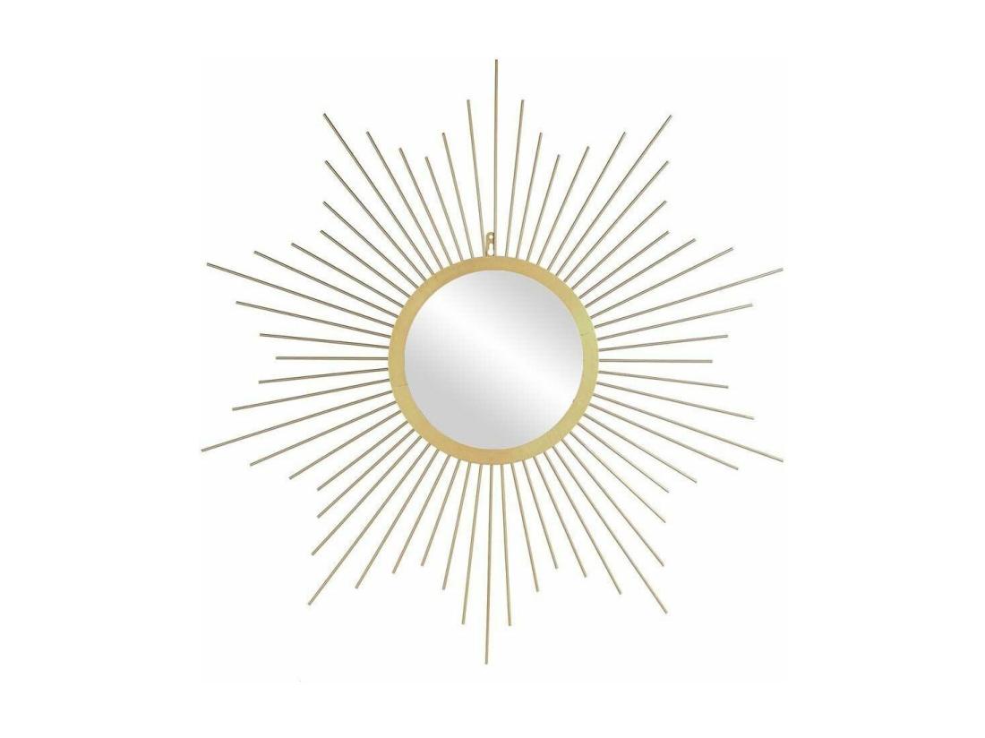 vente unique Miroir Mural Design "Soleil" 66cm Or