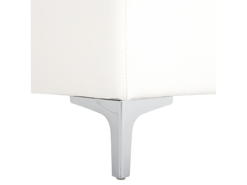 Vente Unique Ottoman ABERDEEN Cuir PU Blanc