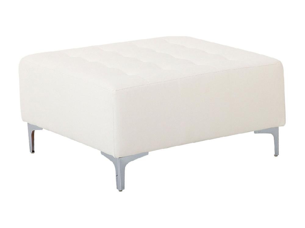 vente unique Ottoman ABERDEEN Cuir PU Blanc
