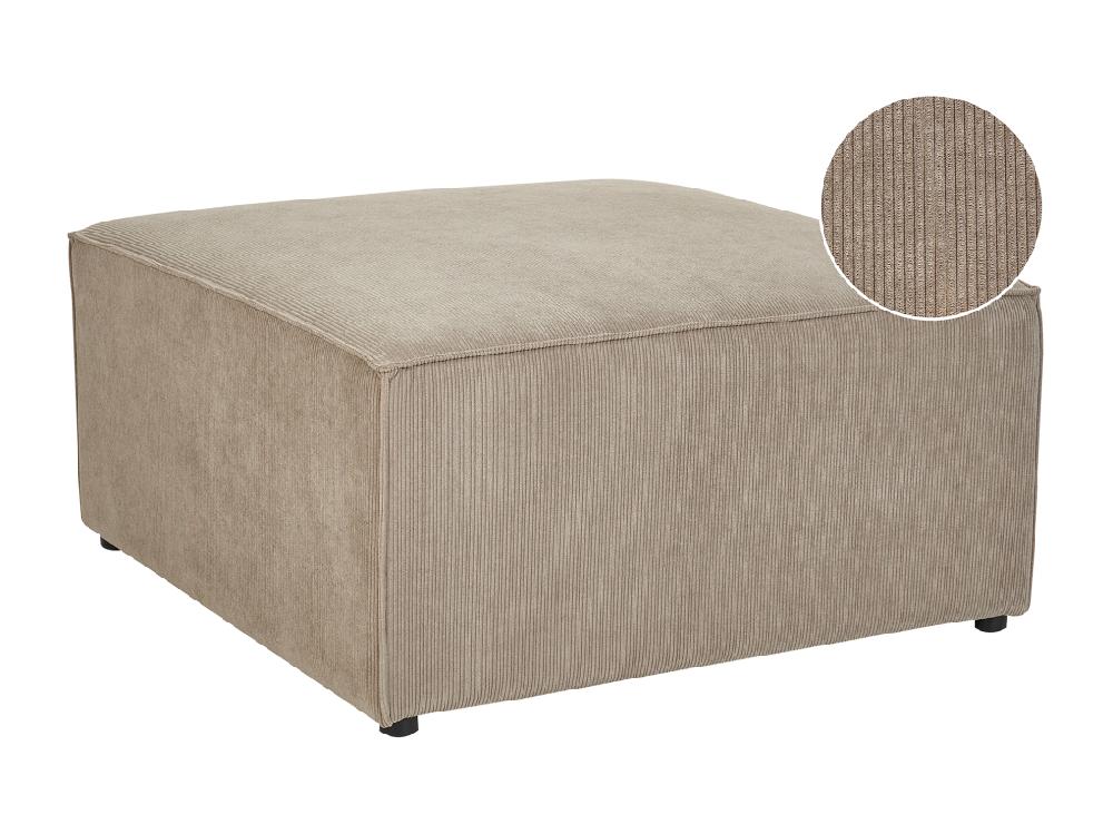 Vente Unique Ottoman LEMVIG Velours Côtelé Taupe