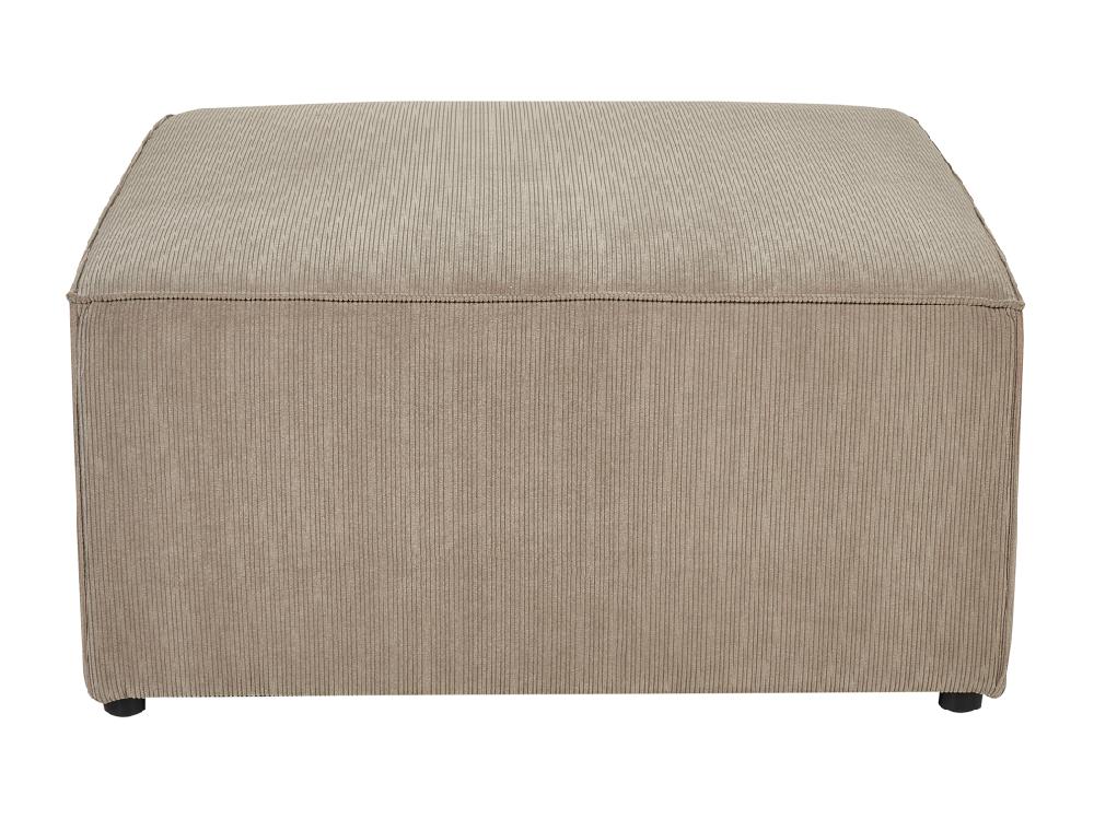 Vente Unique Ottoman LEMVIG Velours Côtelé Taupe