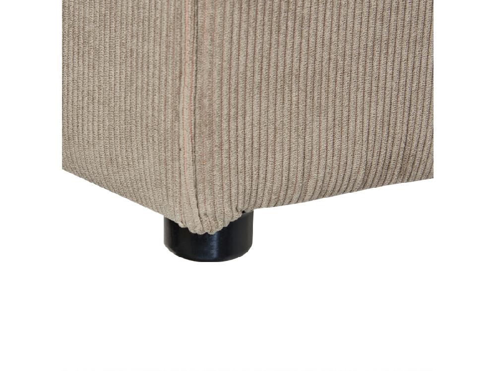 Vente Unique Ottoman LEMVIG Velours Côtelé Taupe