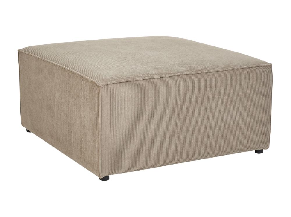vente unique Ottoman LEMVIG Velours côtelé Taupe