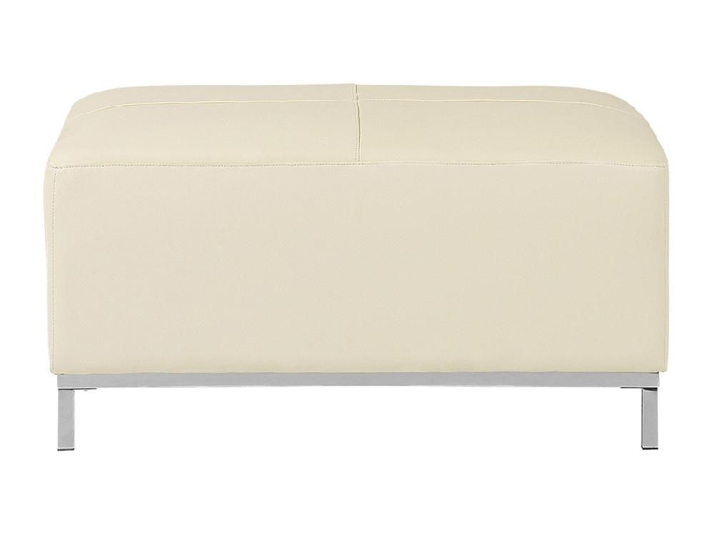 Vente Unique Ottoman OSLO Cuir Crème