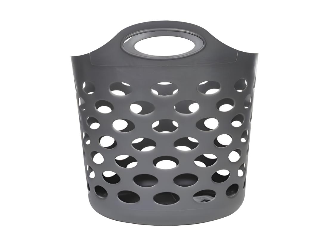 Vente Unique Panier à Linge - 28 L - Gris