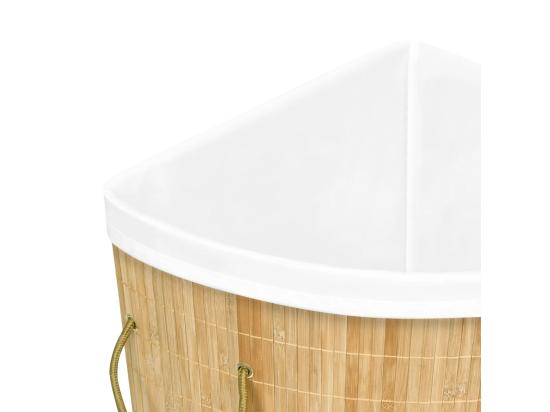 Vente Unique Panier à Linge D'angle Bambou 60 L