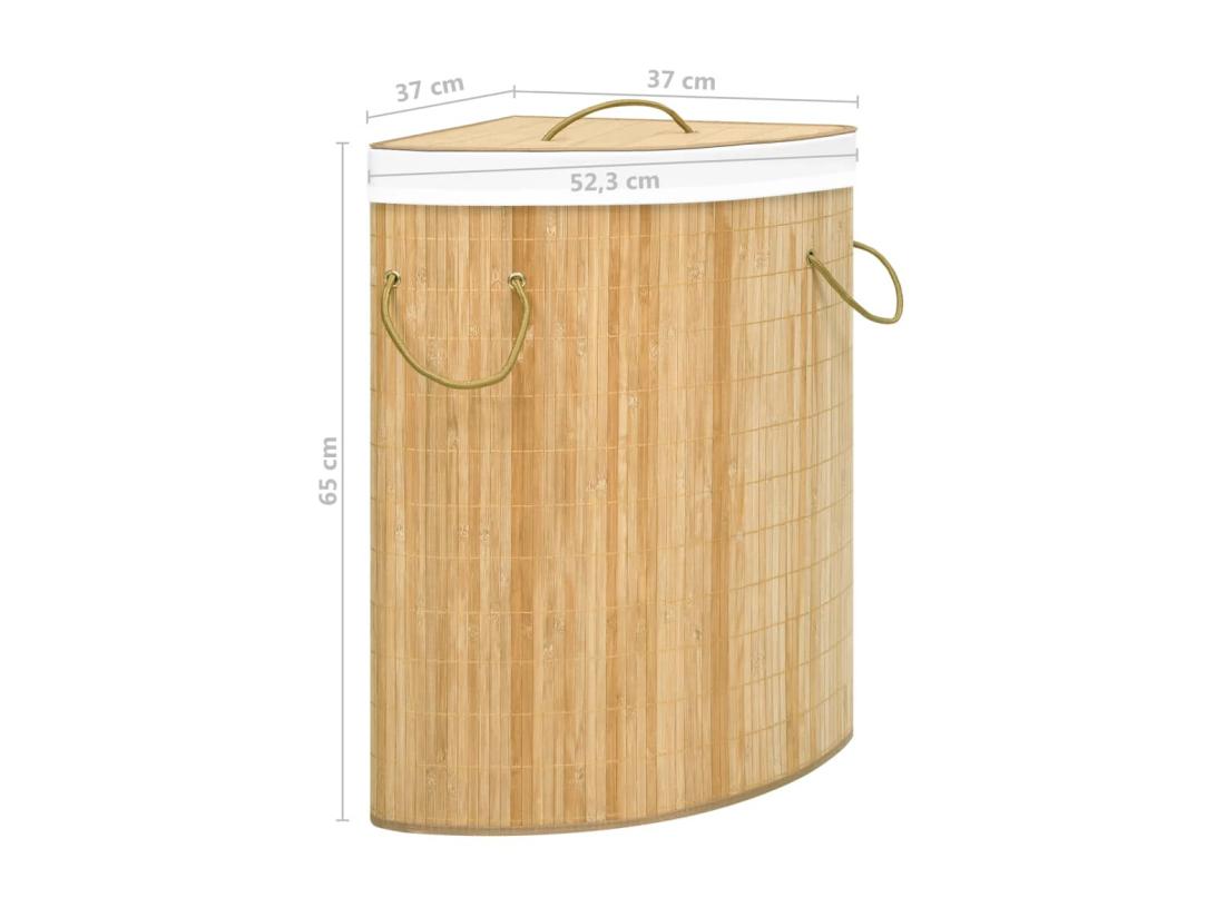 Vente Unique Panier à Linge D'angle Bambou 60 L