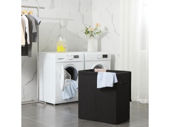 Vente Unique Panier à Linge Noir - L60 Cm