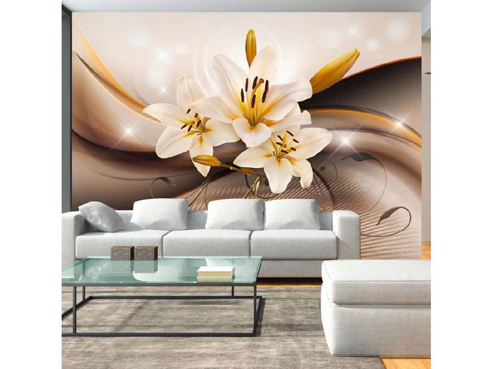 Vente Unique Papier Peint Lys D'or - 350 X 245 Cm