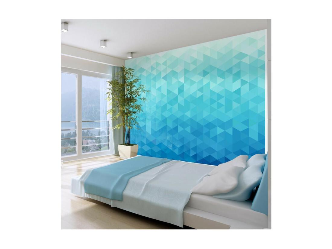 Vente Unique Papier Peint "Pixel Azur" 245 X 350 Cm