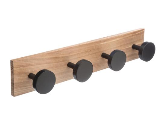 vente unique Patère en Bois 4 Têtes Noires L 40 cm