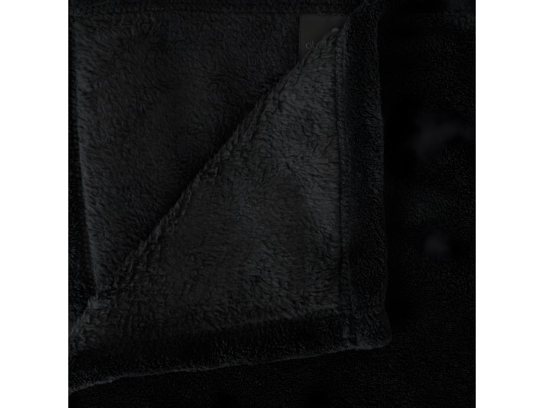 Vente Unique Plaid Microfibre Noir 180 X 230 Cm