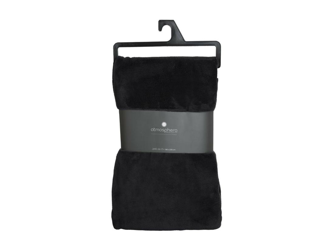 vente unique Plaid Microfibre Noir 180 x 230 cm