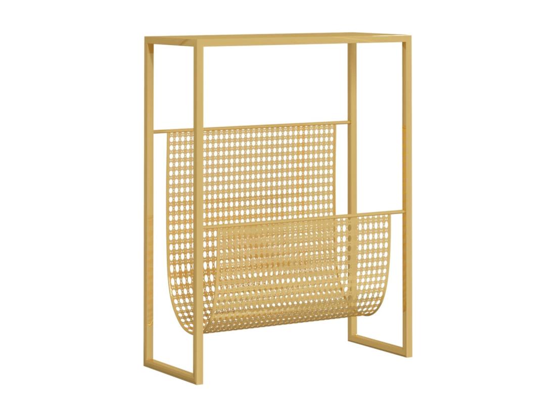 Vente Unique Porte-revue Doré 35x15x45 Cm Acier