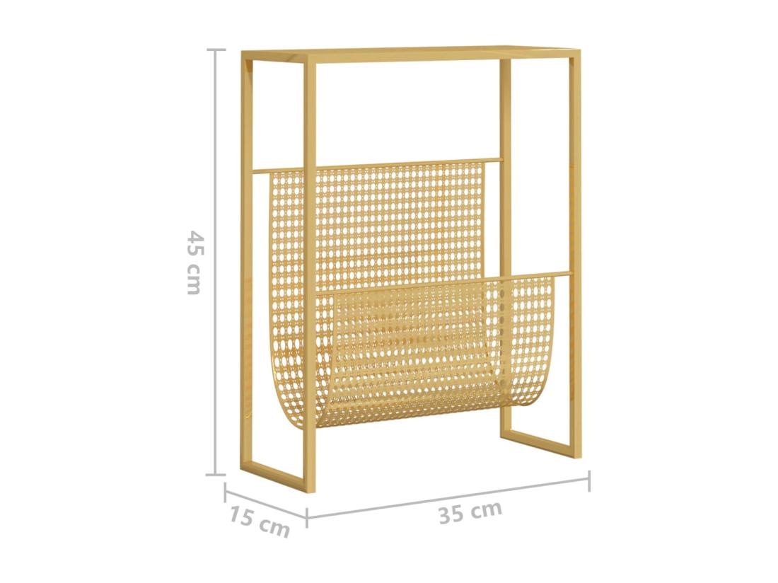 Vente Unique Porte-revue Doré 35x15x45 Cm Acier