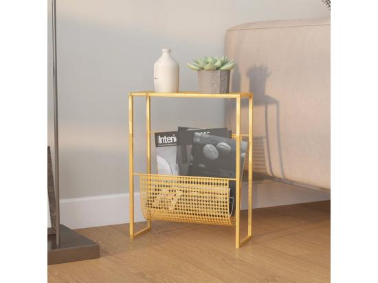 vente unique Porte-revue Doré 35x15x45 cm Acier