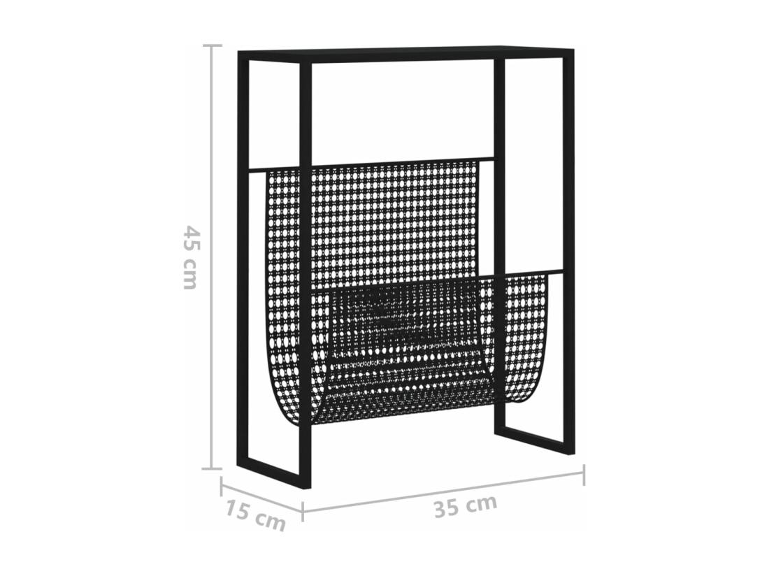 Vente Unique Porte-revue Noir 35x15x45 Cm Acier