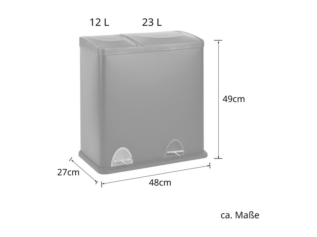 Vente Unique Poubelle De Tri (12l + 23l)