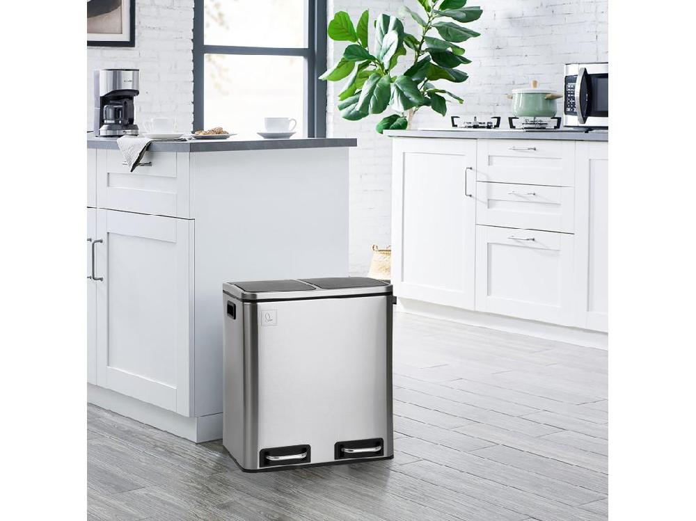 Vente Unique Poubelle De Tri 30L En Inox